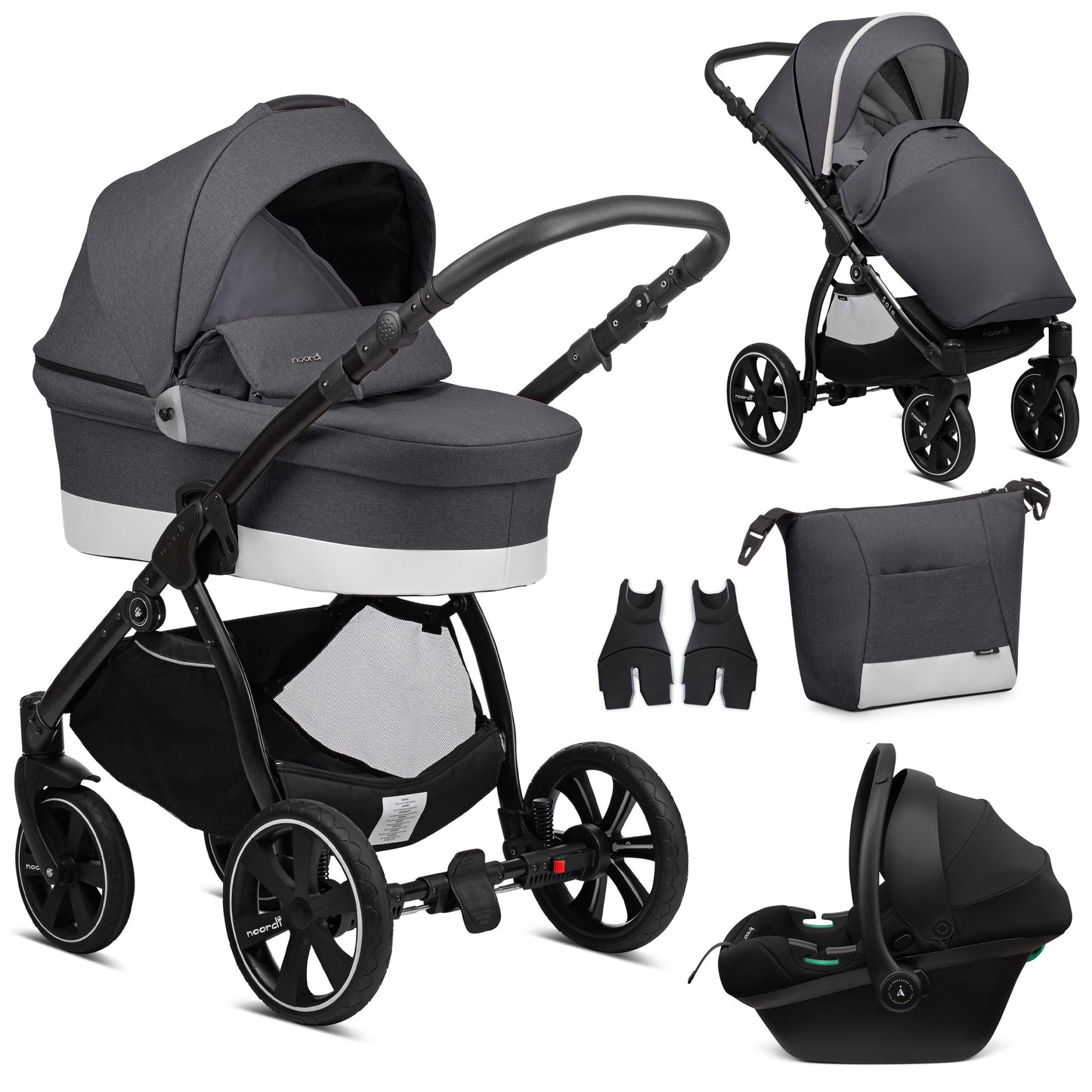 Noordi Sole Go 3in1 Travel System with Terra i-Size Car Seat - Antracite