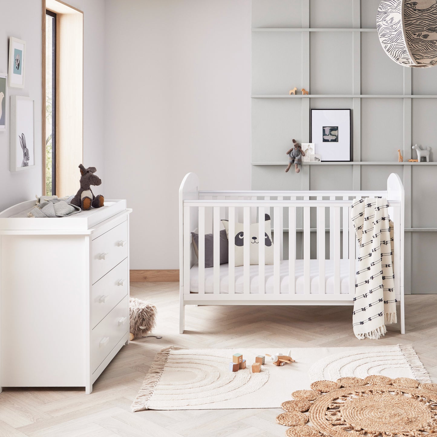 BABYMORE - Aston 2 Piece Nursery Furniture Set – White