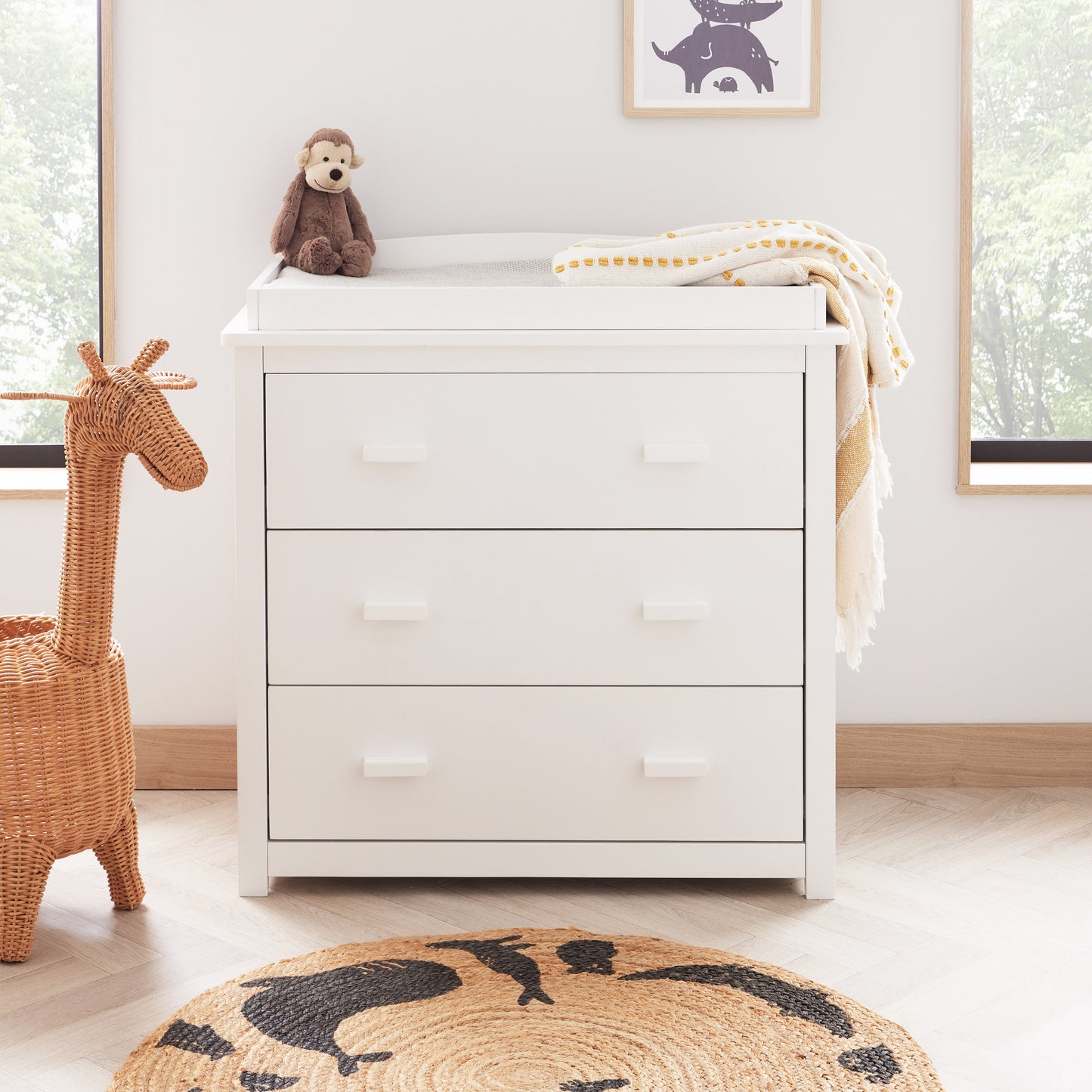 BABYMORE - Aston 2 Piece Nursery Furniture Set – White