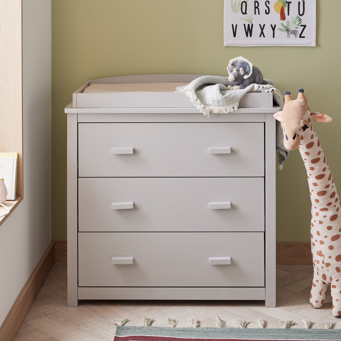 BABYMORE - Aston 3 Piece Nursery Furniture Set – Grey