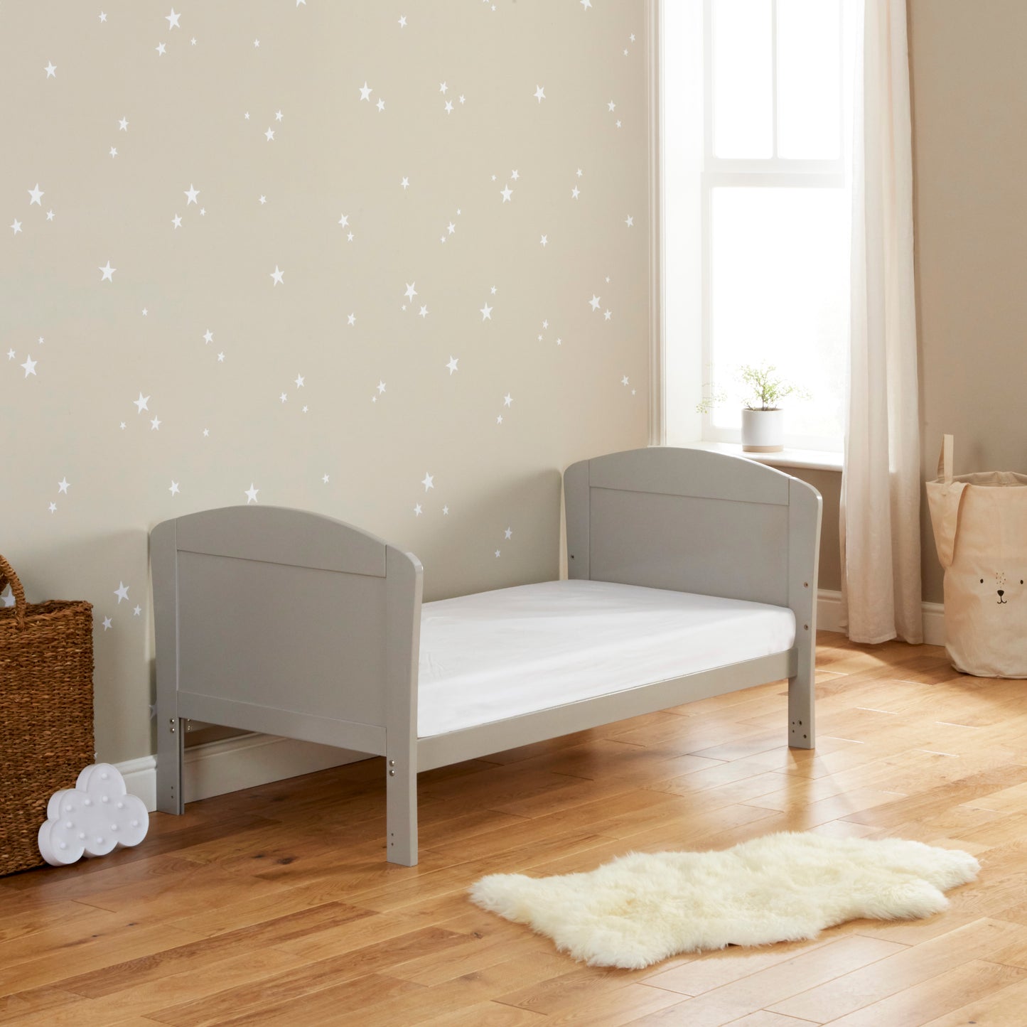 BABYMORE - Aston Drop Side Cot Bed – Grey
