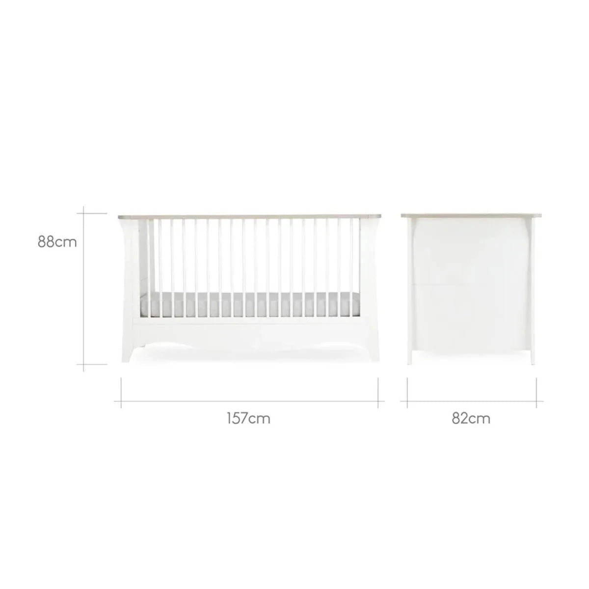 CuddleCo Clara Cot Bed - White & Ash