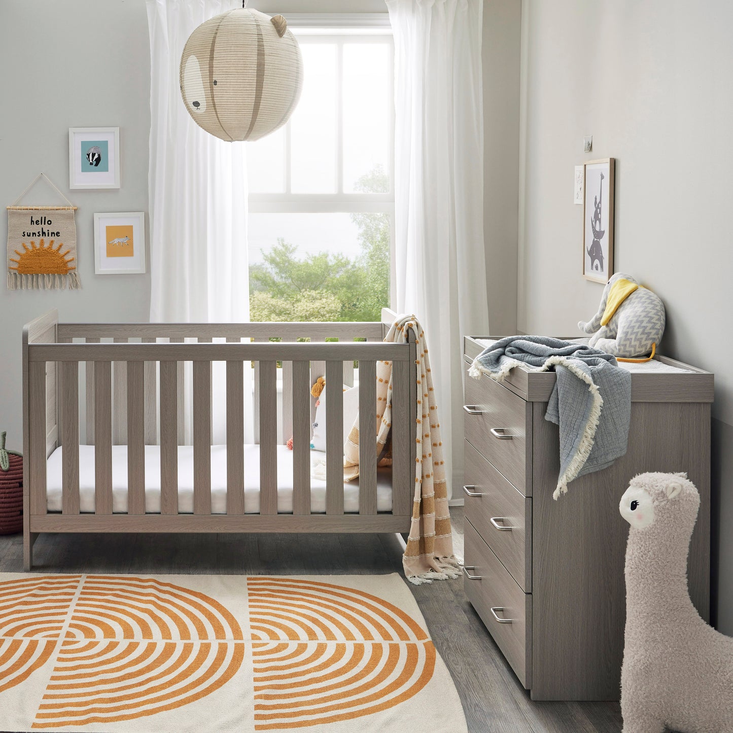 BABYMORE - Caro 2 Piece Nursery Furniture Set – Grey Wash