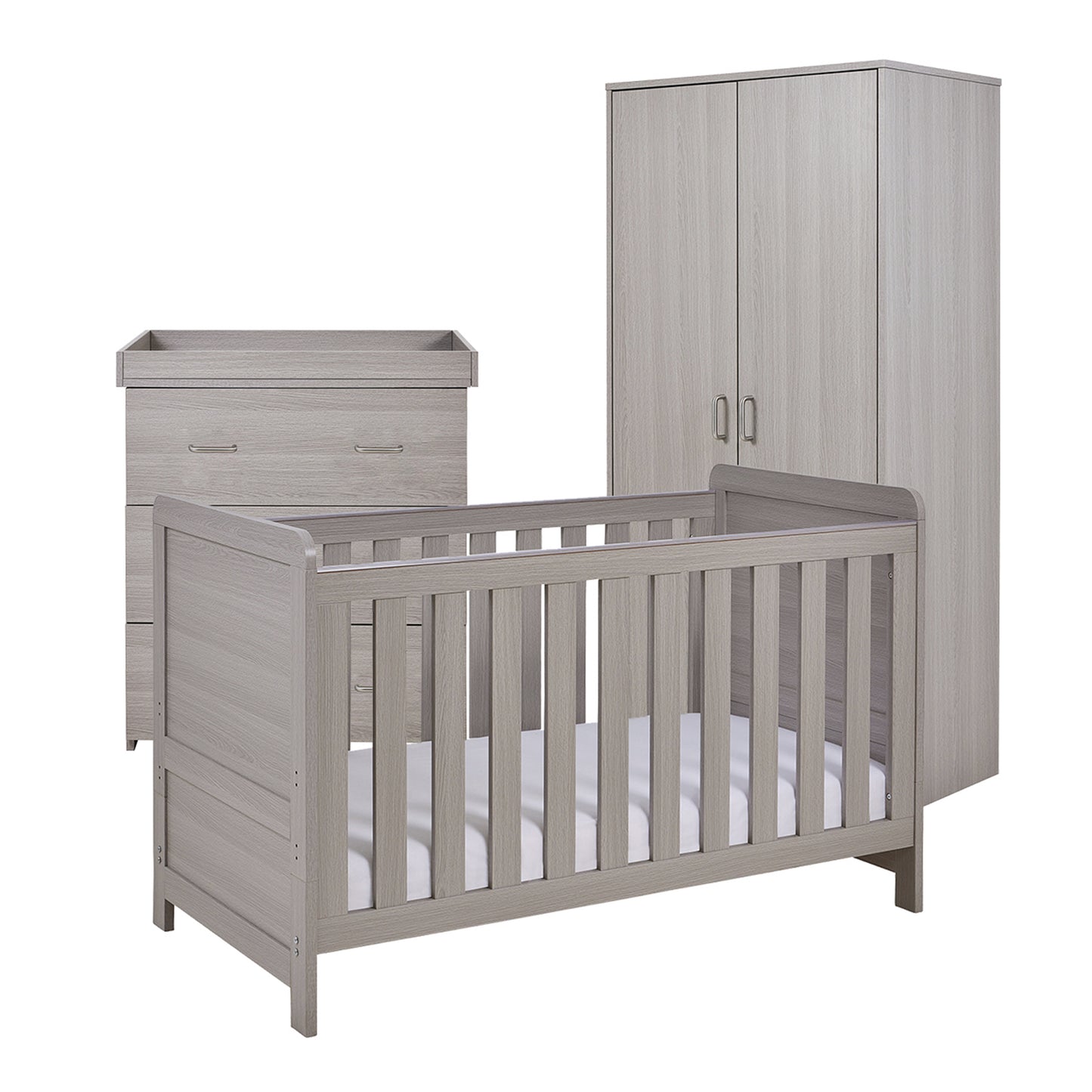 BABYMORE - Caro 3 Piece Nursery Furniture Set – Grey Wash