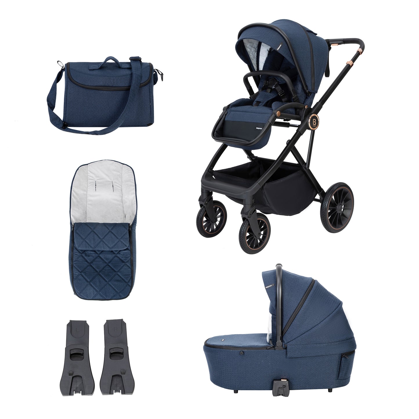 BABYMORE - Chia Pram Pushchair – Midnight Blue