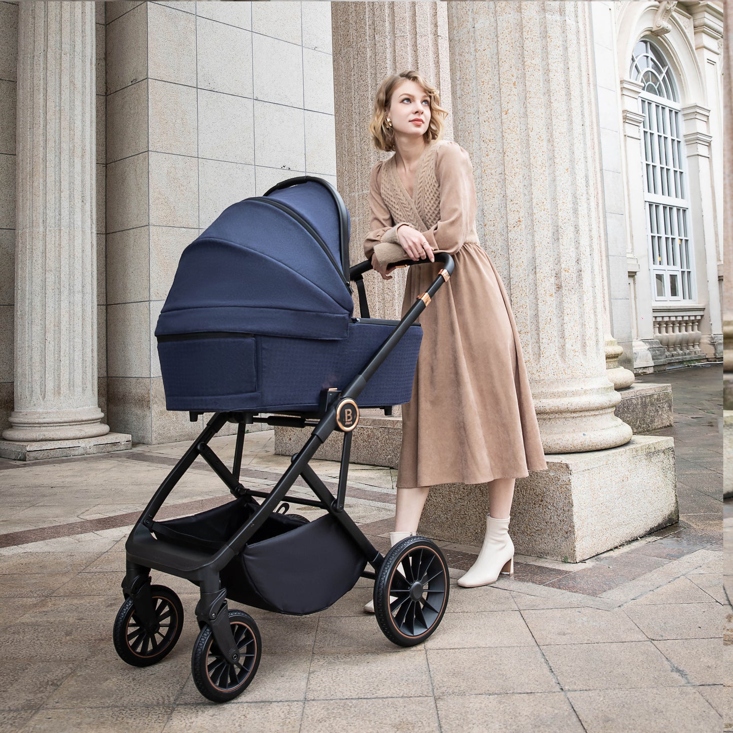 BABYMORE - Chia Pram Pushchair – Midnight Blue