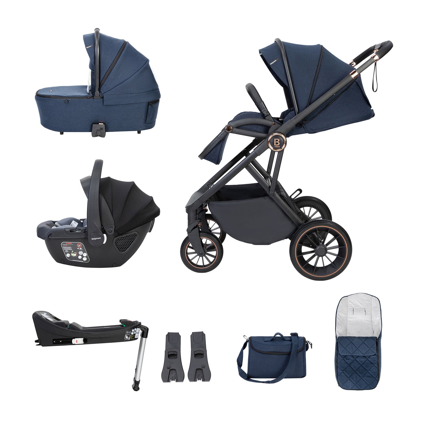 BABYMORE - Chia Travel System Coco with Base – Midnight Blue