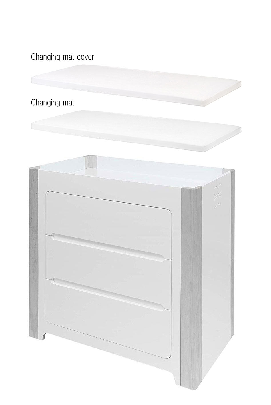 COCOON Evoluer Change Area/Dresser - White/Grey
