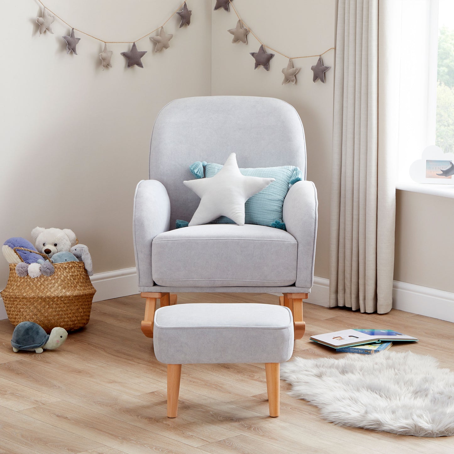 BABYMORE - Freya Nursing Chair with Stool GREY