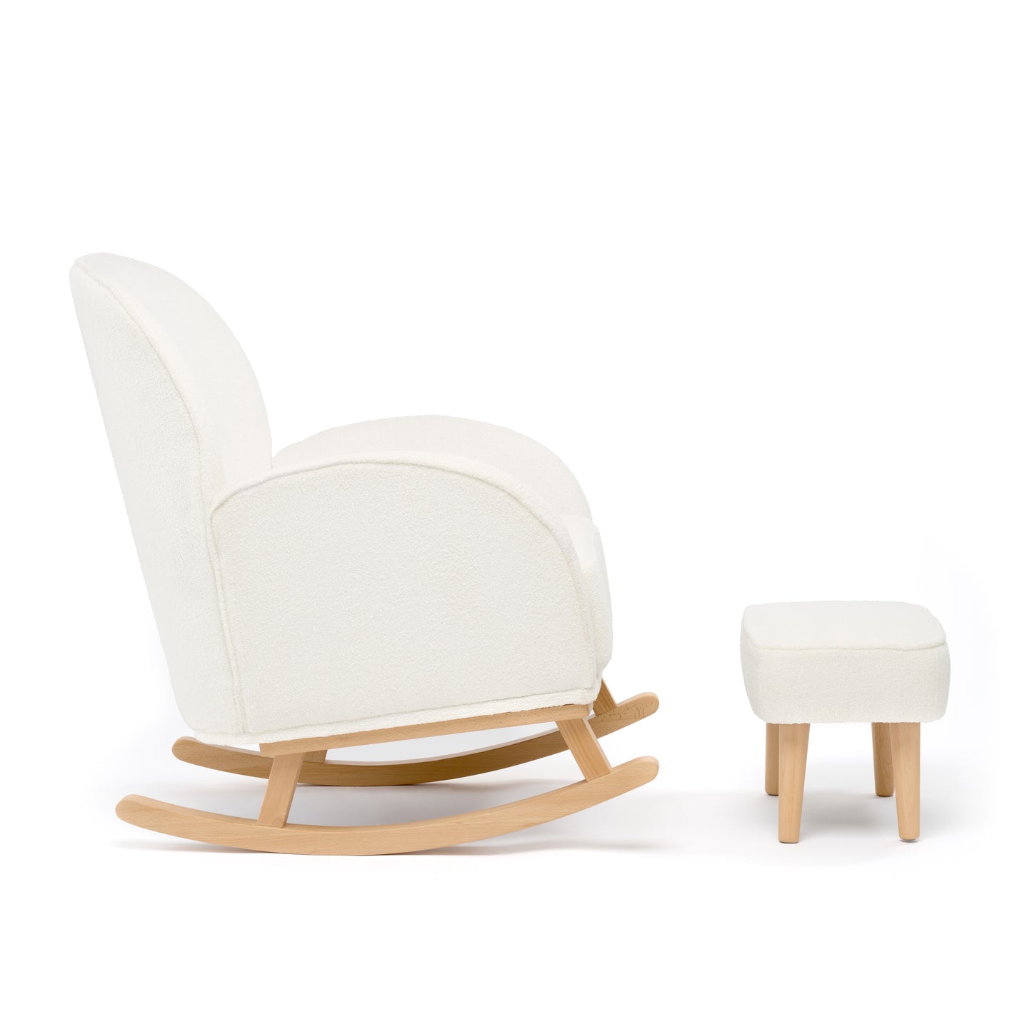 BABYMORE - Freya Nursing Chair with Stool - OFF WHITE BOUCLE