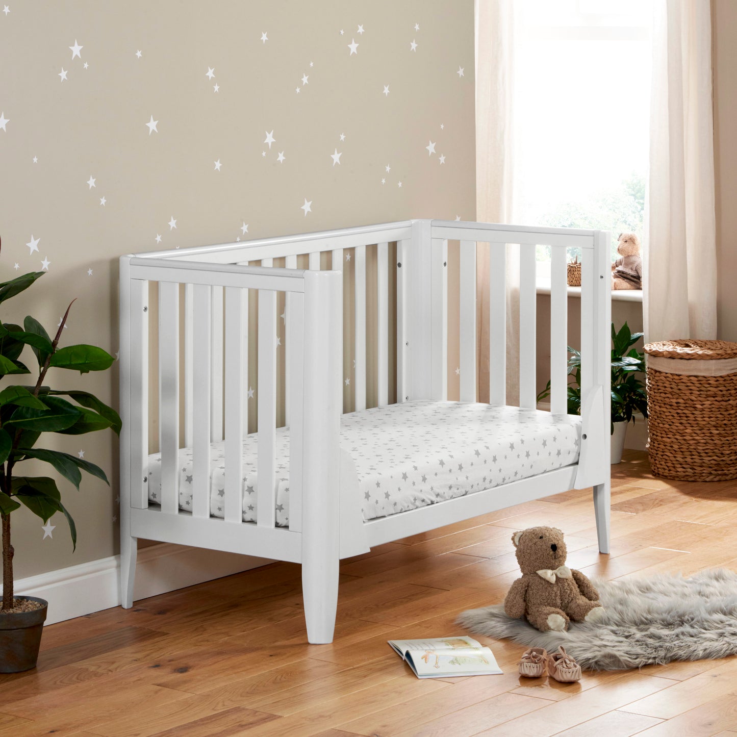 BABYMORE - Iris Mini Cot Bed WHITE