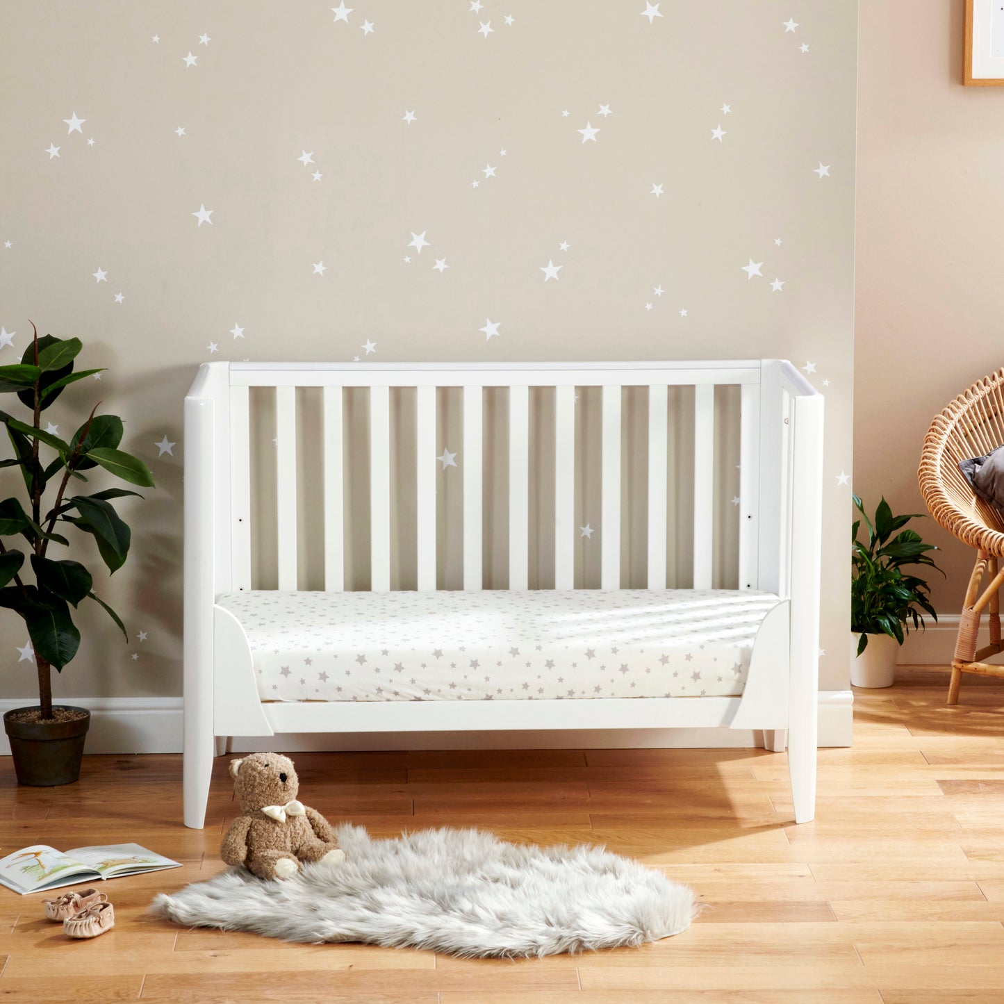 BABYMORE - Iris Mini Cot Bed WHITE