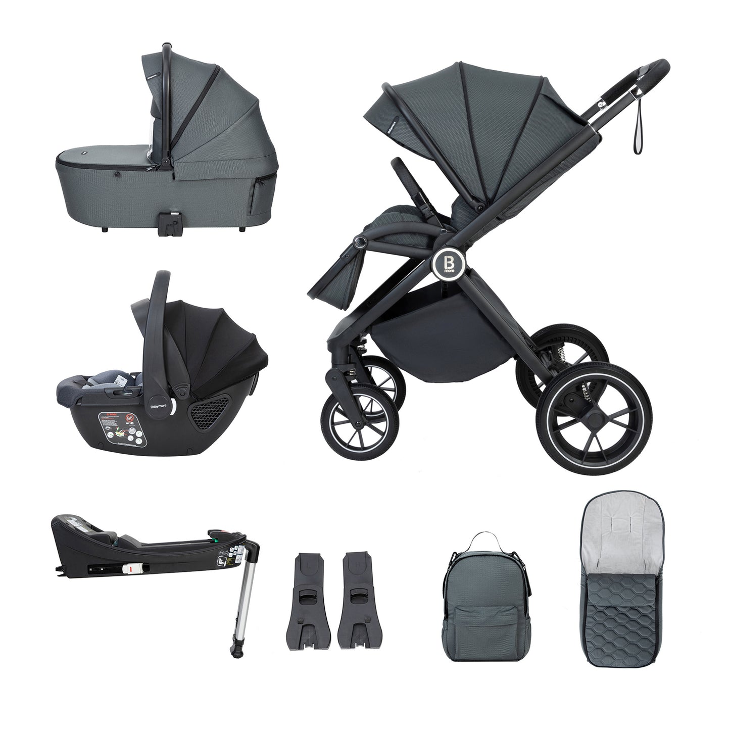 BABYMORE - Kai Travel System Coco with Base – Forest Grey