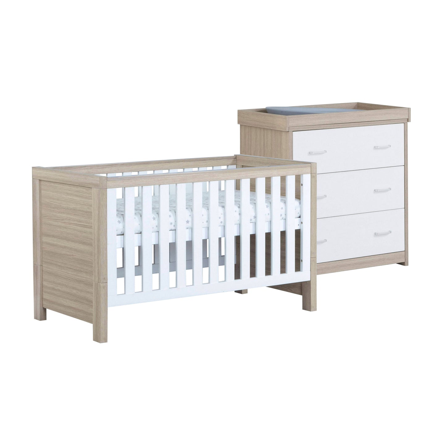 BABYMORE - Luno 2 Piece Nursery Furniture Set – Oak White