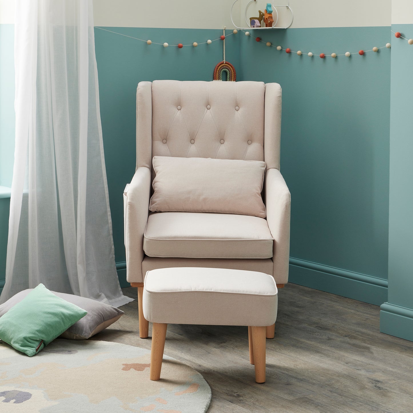 BABYMORE - Lux Nursing Chair with Stool - CREAM