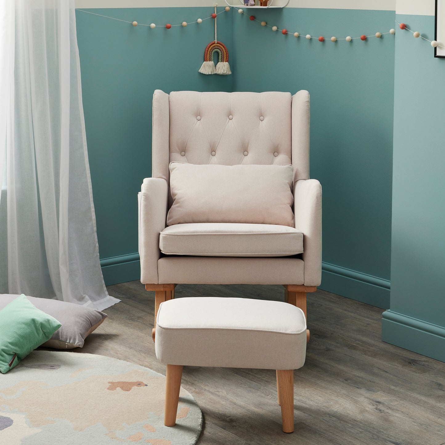 BABYMORE - Lux Nursing Chair with Stool - CREAM