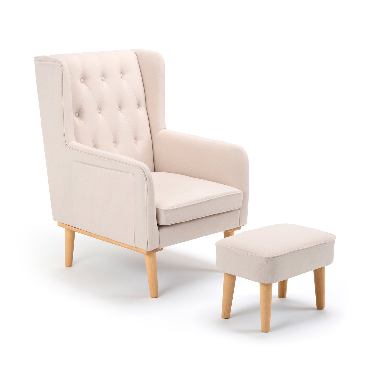 BABYMORE - Lux Nursing Chair with Stool - CREAM