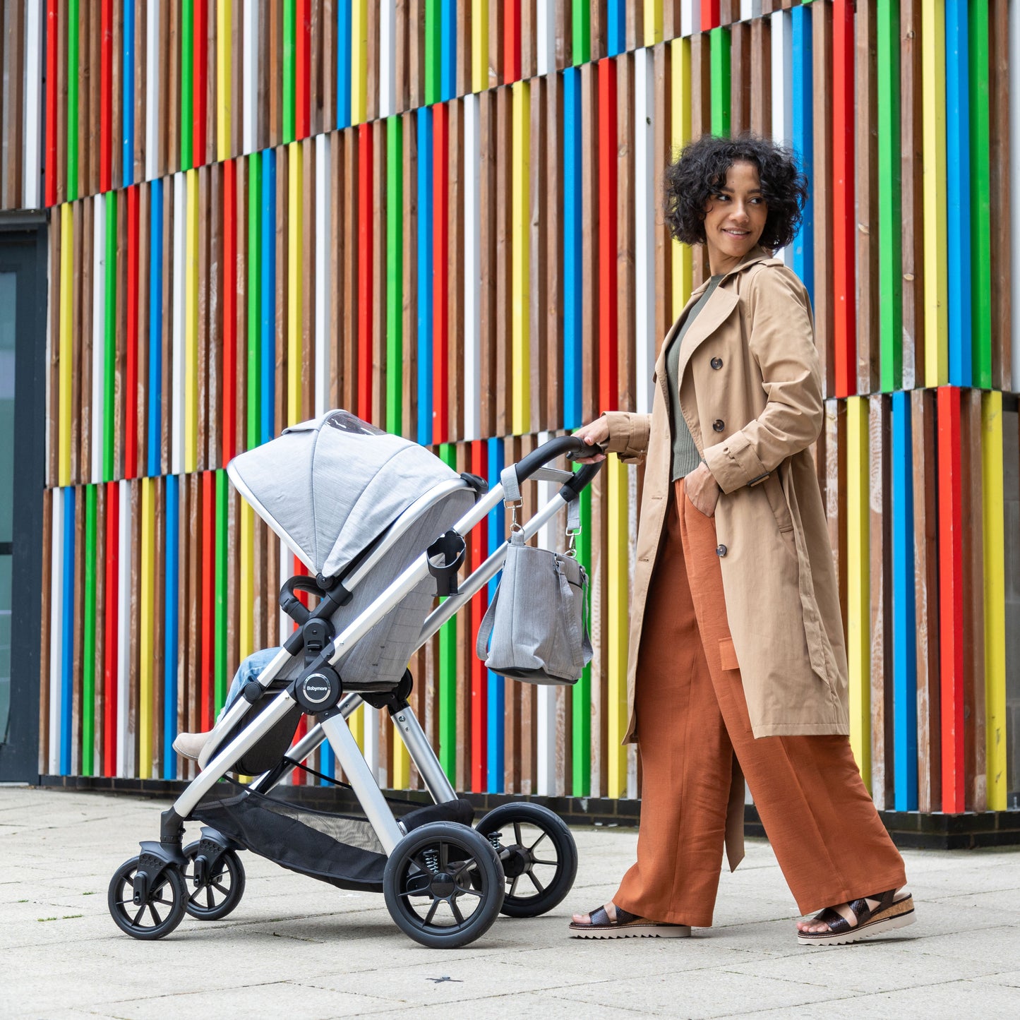 BABYMORE - Memore V2 Pram Pushchair 11 Piece – Silver