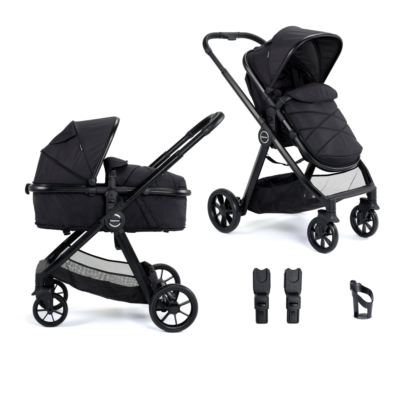 BABYMORE - Mimi 2 in 1 Pram Pushchair – Black