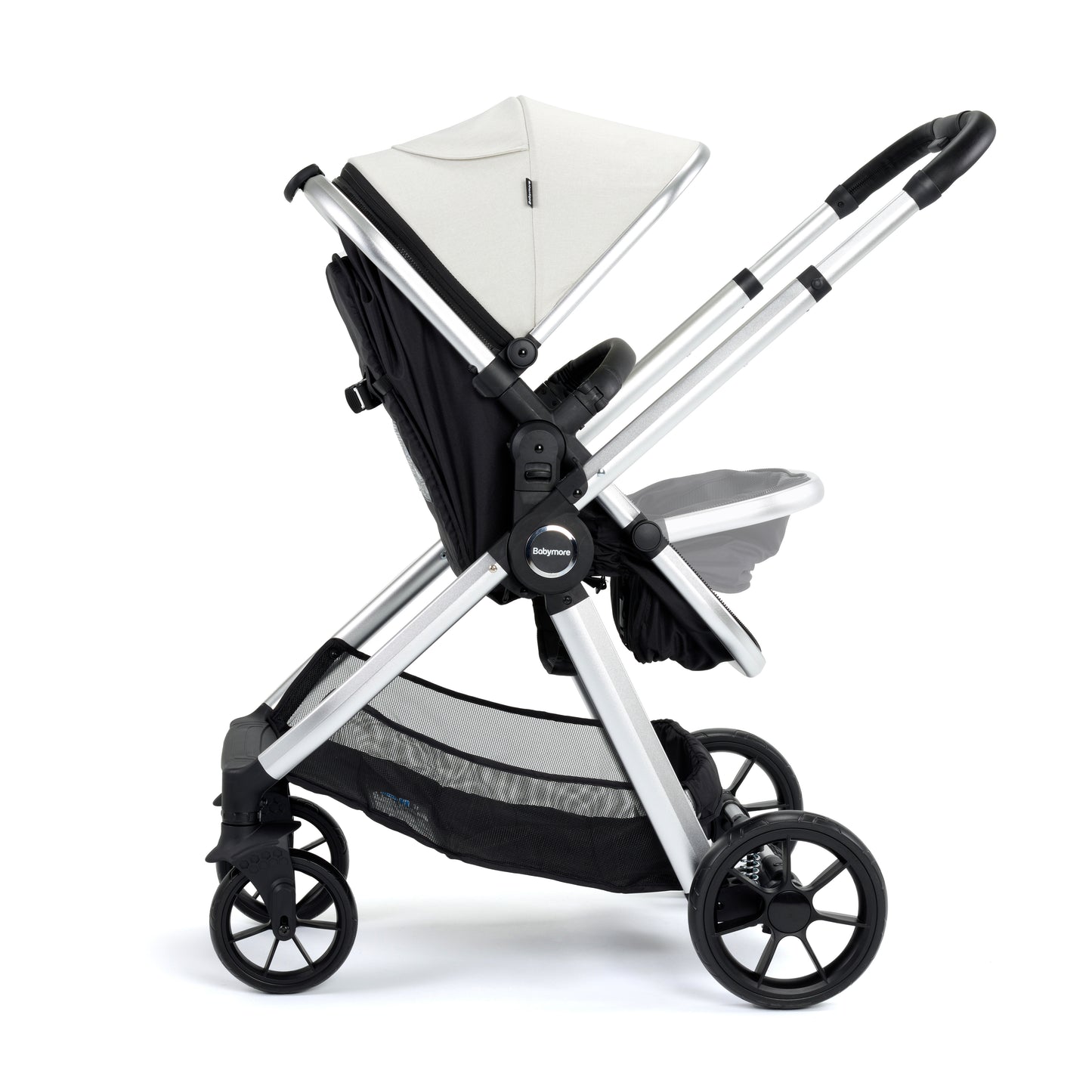 BABYMORE - Mimi Travel System Coco i-Size Car Seat with Isofix Base – Silver