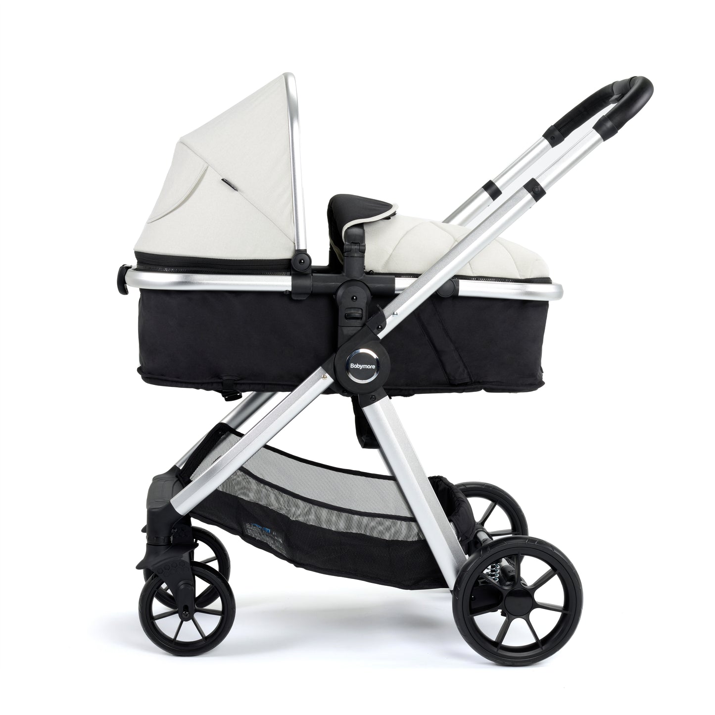 BABYMORE - Mimi Travel System Coco i-Size Car Seat with Isofix Base – Silver
