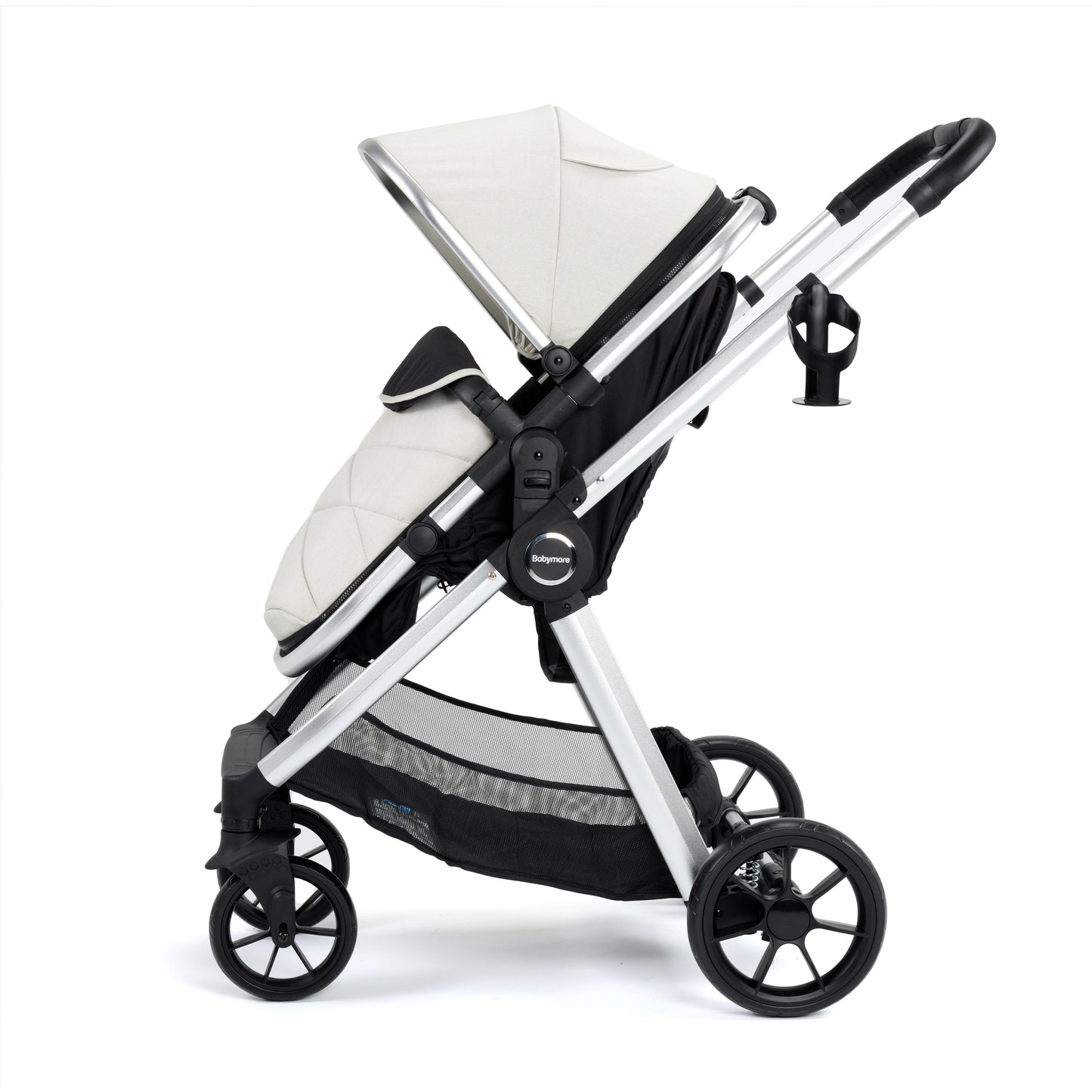 BABYMORE - Mimi Travel System Coco i-Size Car Seat with Isofix Base – Silver