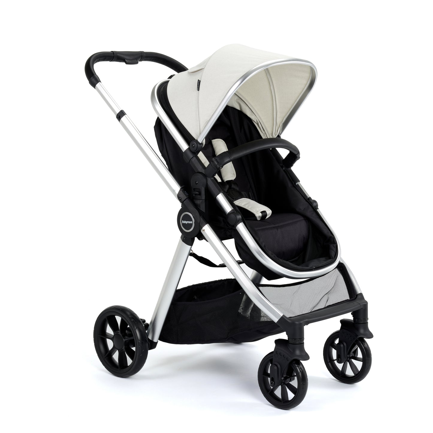 BABYMORE - Mimi Travel System Coco i-Size Car Seat with Isofix Base – Silver