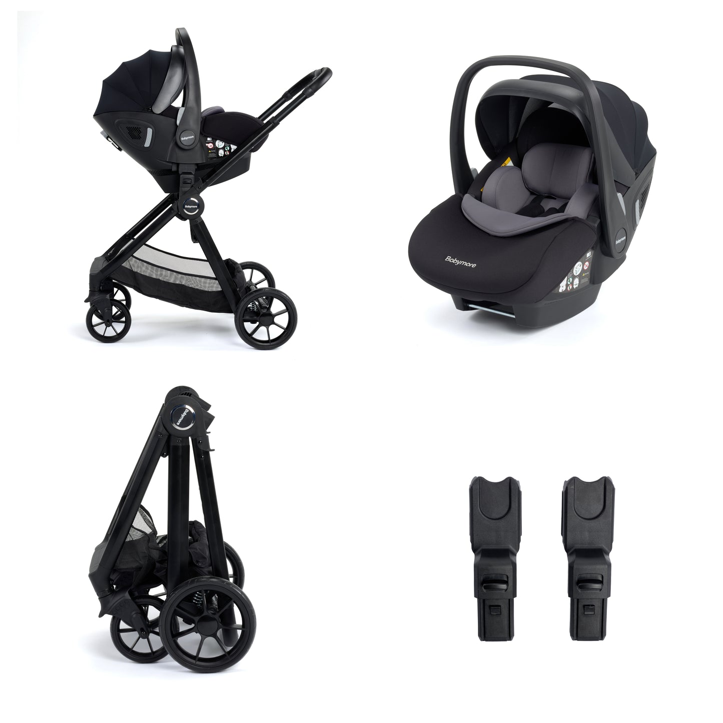 BABYMORE - Mimi Travel System Pecan i-Size Car Seat – Black