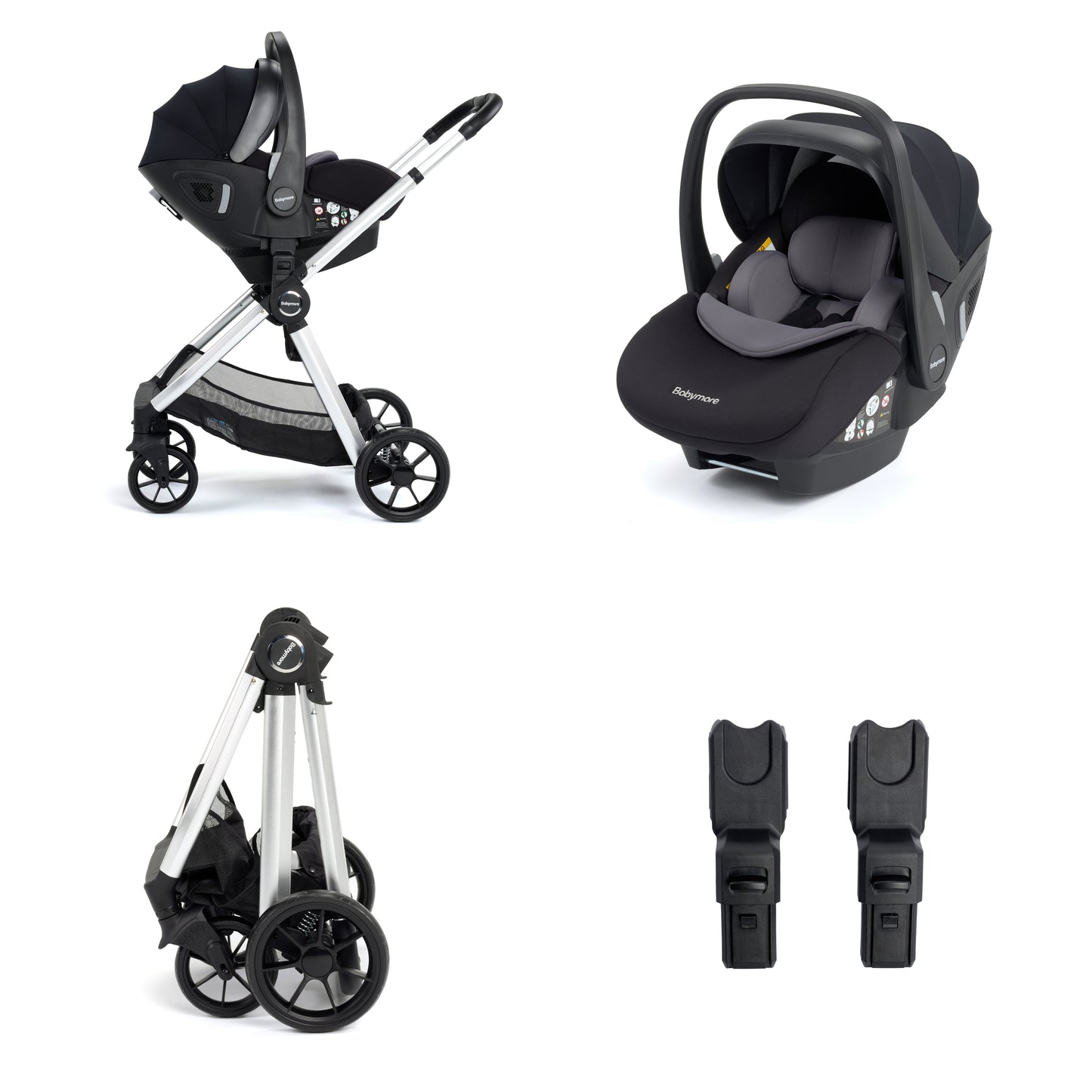 BABYMORE - Mimi Travel System Pecan i-Size Car Seat – Silver