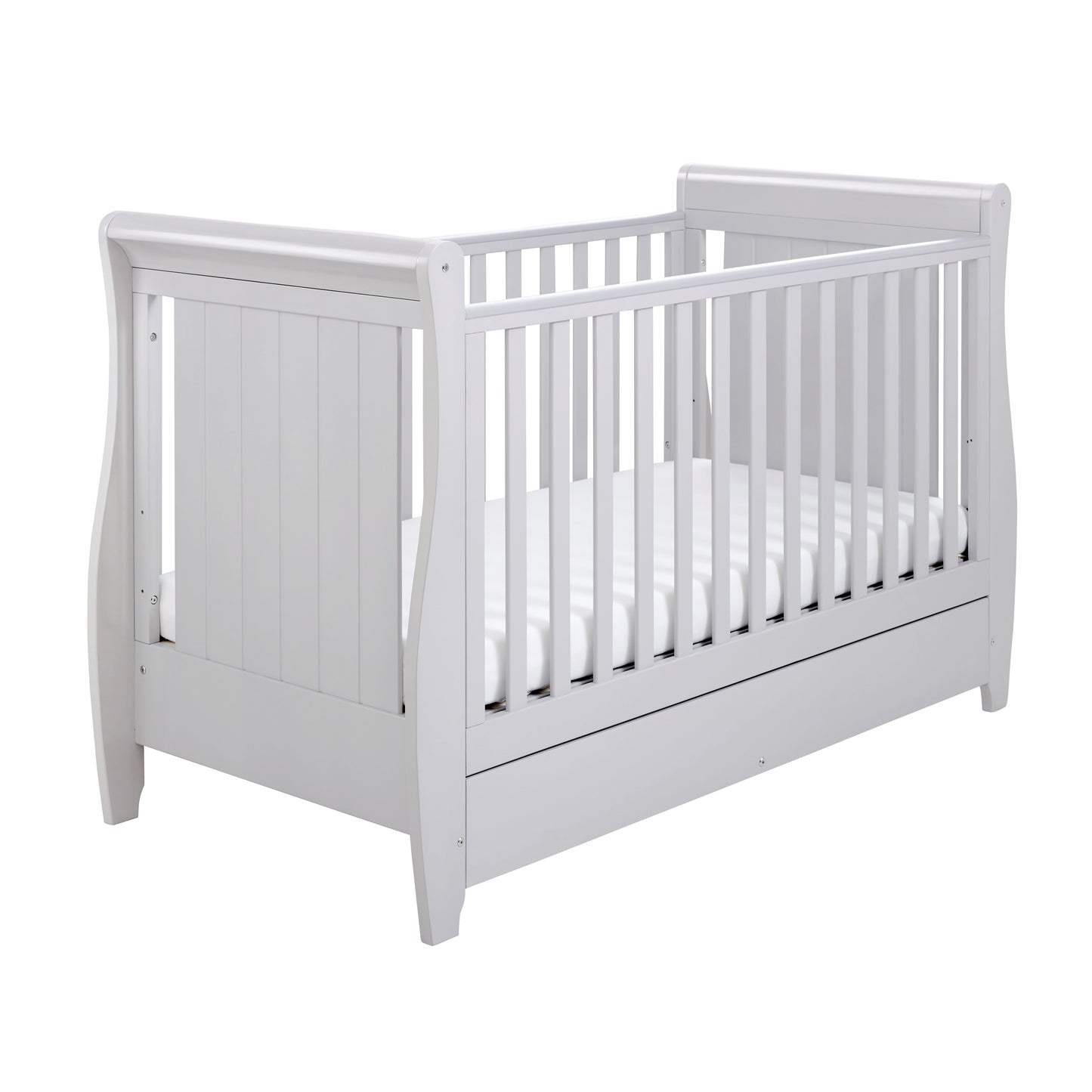 BABYMORE - Stella Sleigh Cot Bed Drop Side GREY