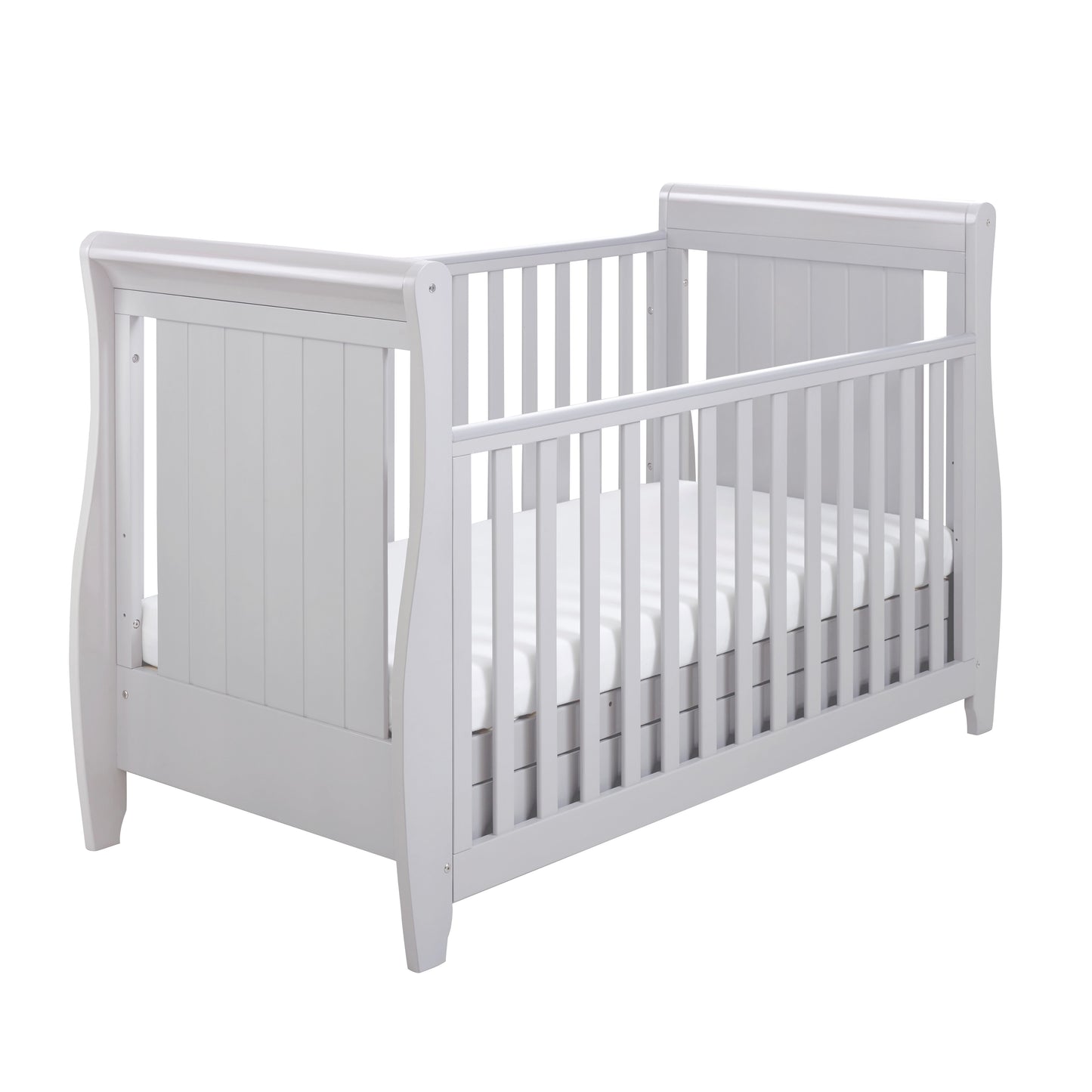BABYMORE - Stella Sleigh Cot Bed Drop Side GREY