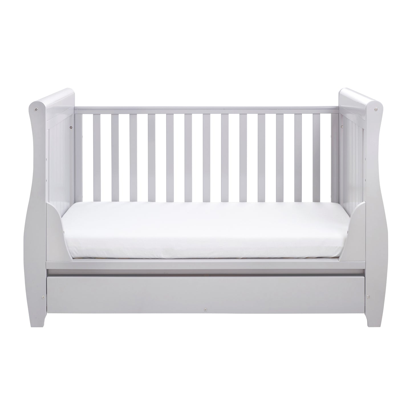 BABYMORE - Stella Sleigh Cot Bed Drop Side GREY