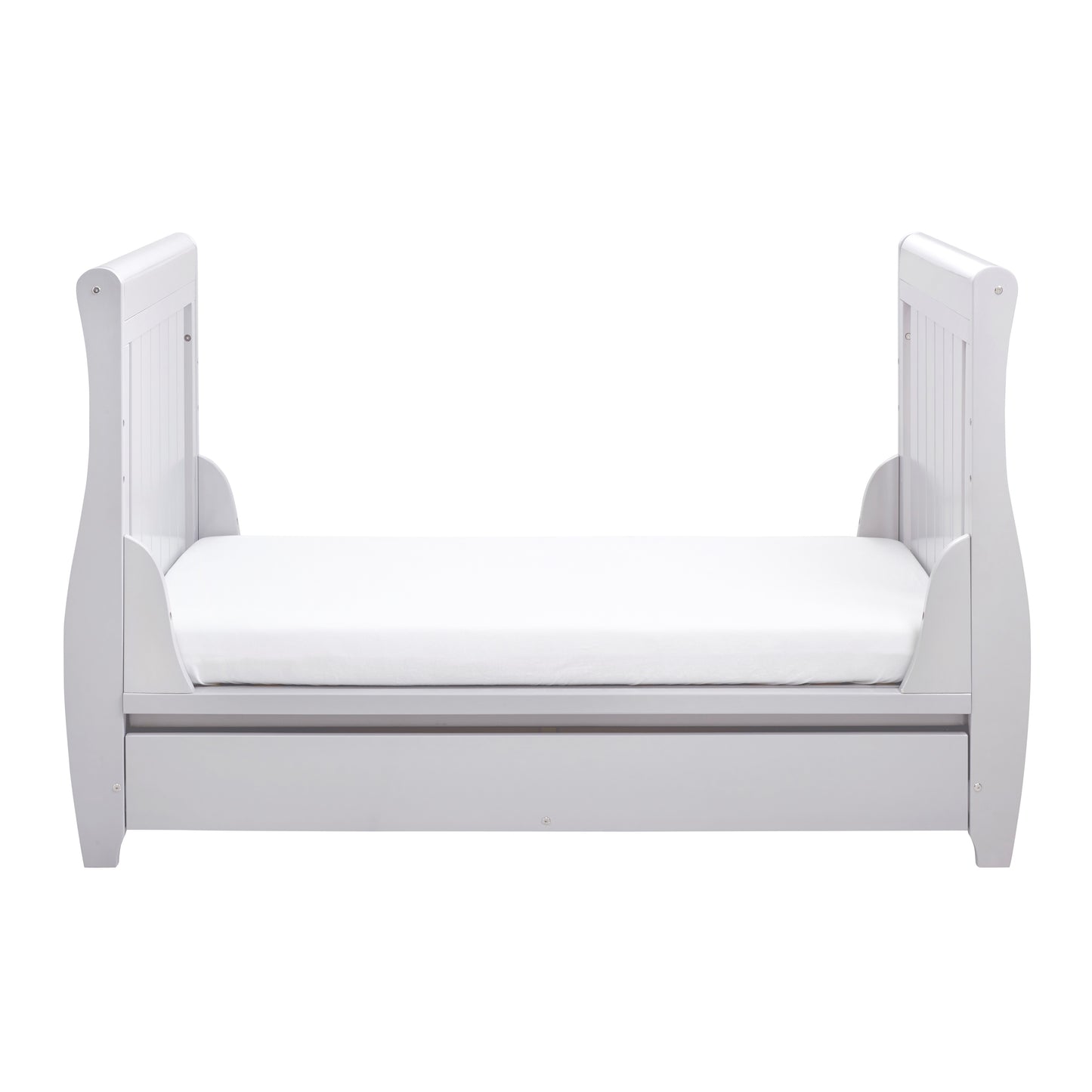 BABYMORE - Stella Sleigh Cot Bed Drop Side GREY