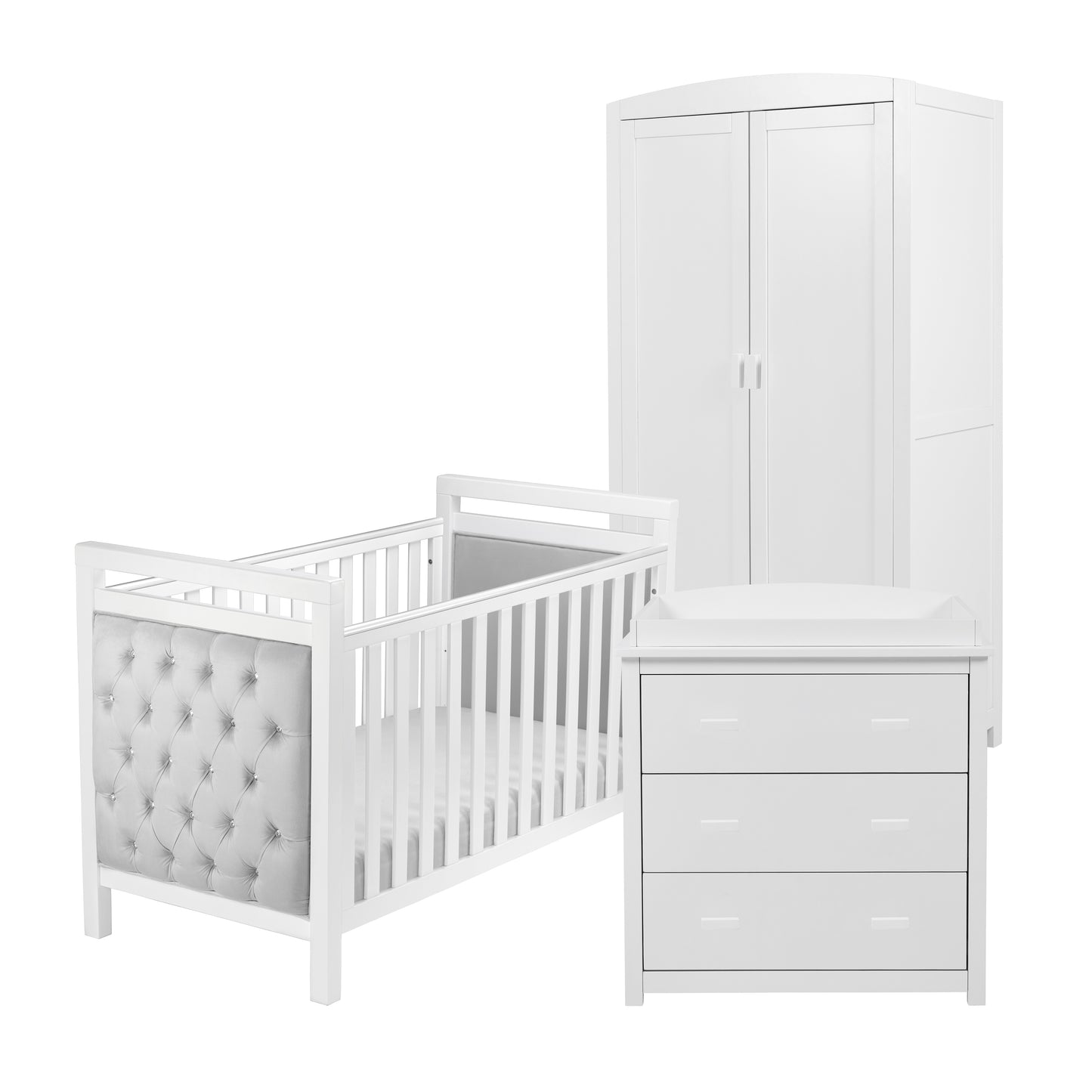 BABYMORE - Velvet Deluxe 3 Piece Nursery Furniture Set