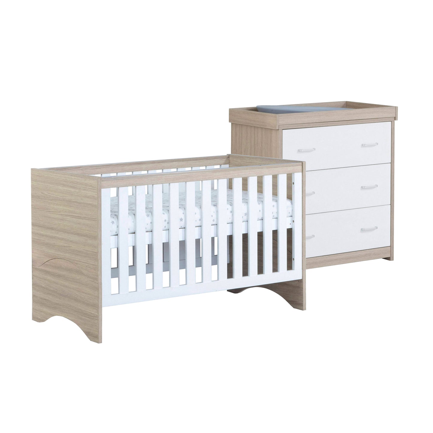 BABYMORE - Veni 2 Piece Nursery Furniture Set – Oak White