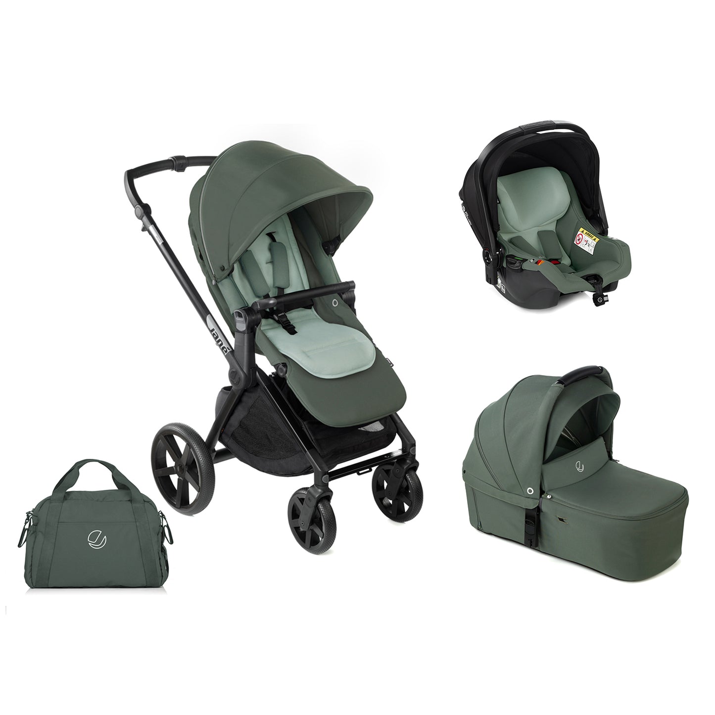 Jané Muum-4 + Sweet Carrycot + Koos iSize 3in1 Travel System