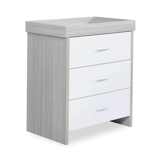 Ickle Bubba Pembrey Changing Unit & Chest - Ash Grey & White