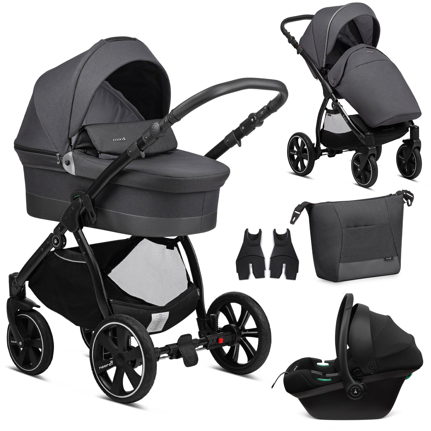 Noordi Sole Go 3in1 Travel System with Terra i-Size Car Seat - Black