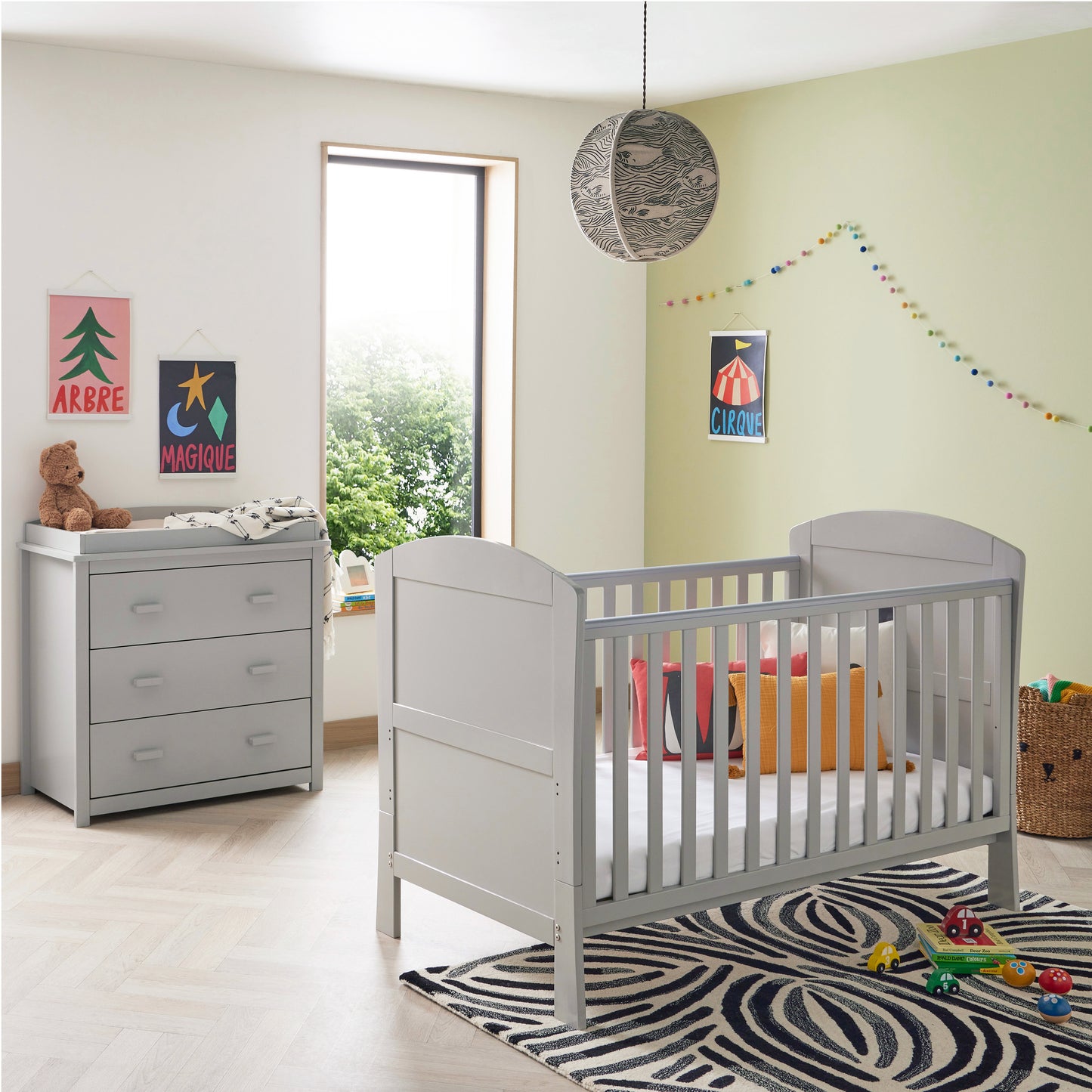 BABYMORE - Aston 2 Piece Nursery Furniture Set – Grey