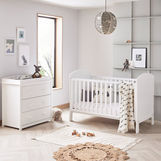 BABYMORE - Aston 2 Piece Nursery Furniture Set – White