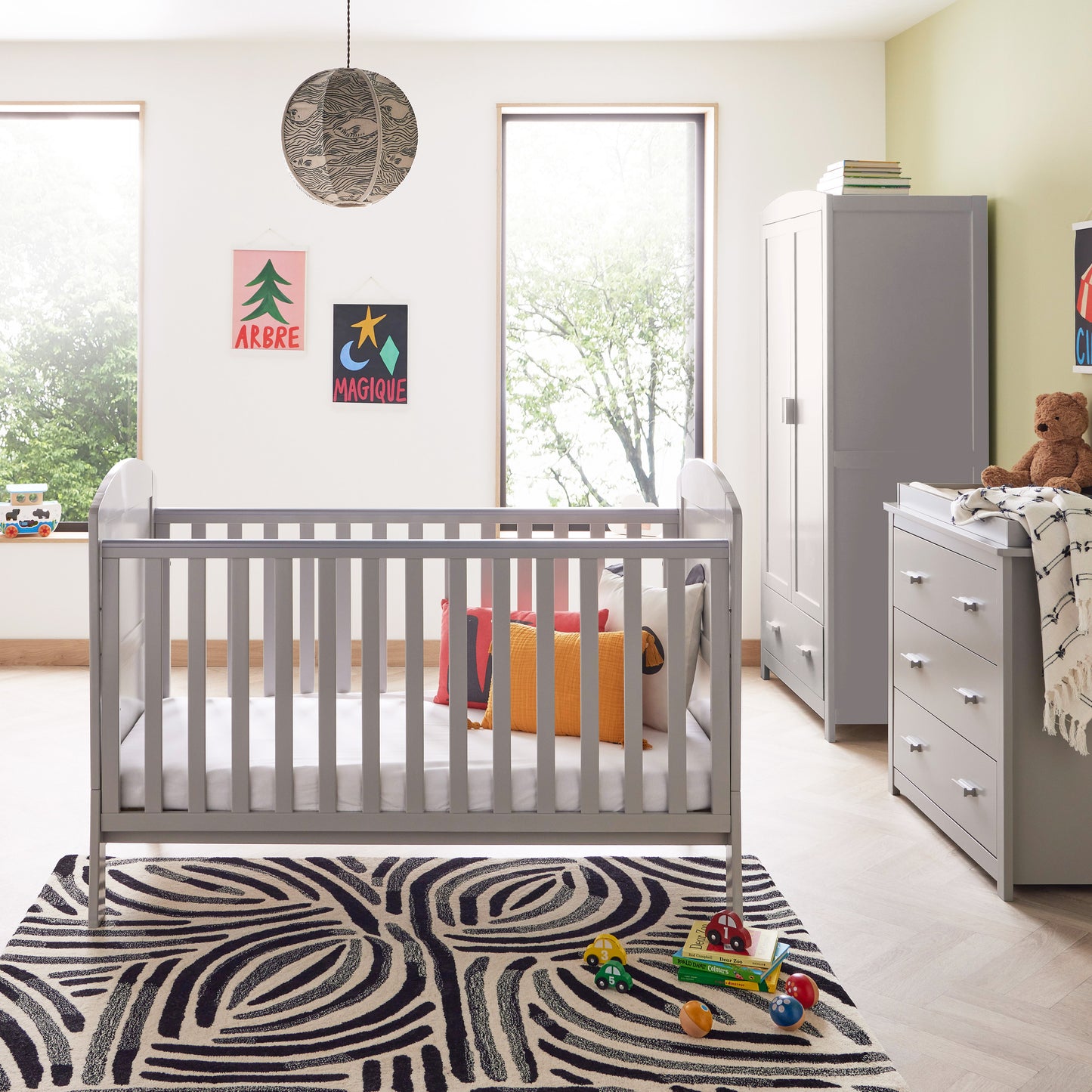 BABYMORE - Aston 3 Piece Nursery Furniture Set – Grey