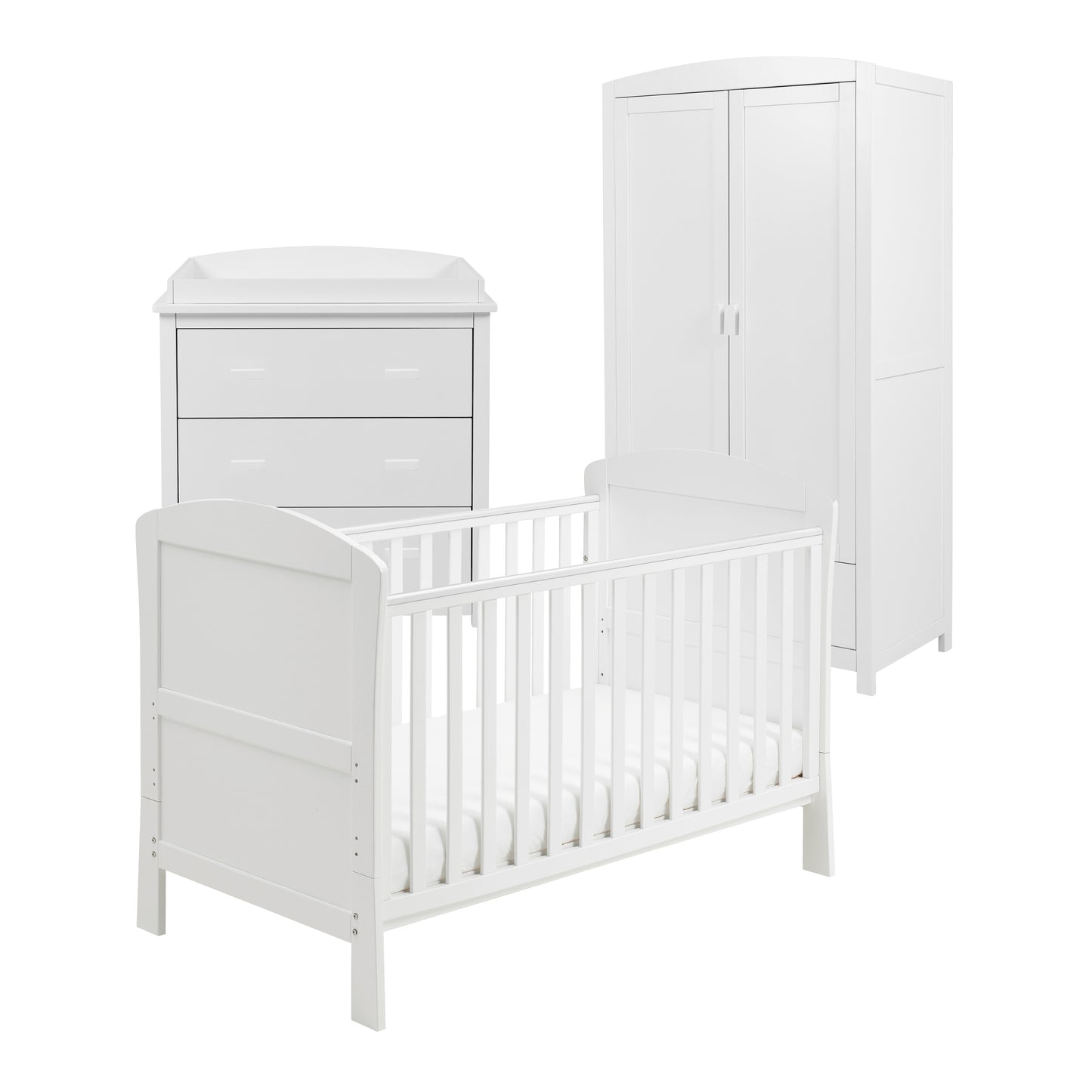 BABYMORE - Aston 3 Piece Nursery Furniture Set – White