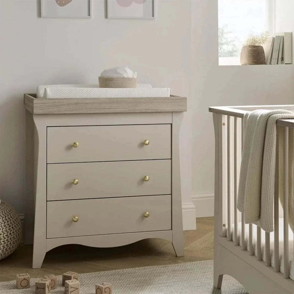 CuddleCo Clara 3 Piece Nursery Furniture Set - Cashmere & Ash