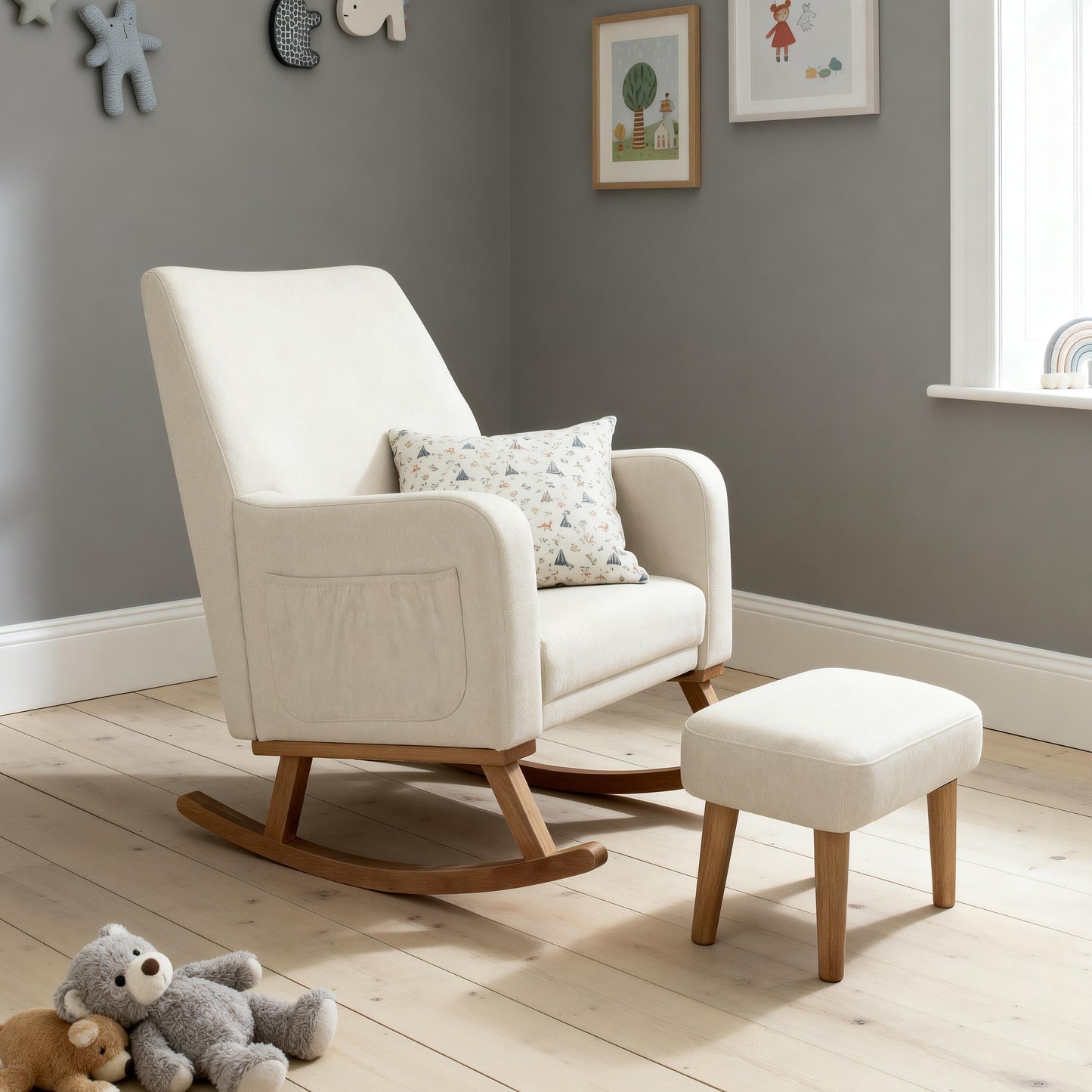 BABYMORE - Callie Nursing Chair with Stool – Ivory