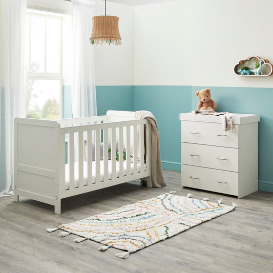 BABYMORE - Caro 2 Piece Nursery Furniture Set – White Wash