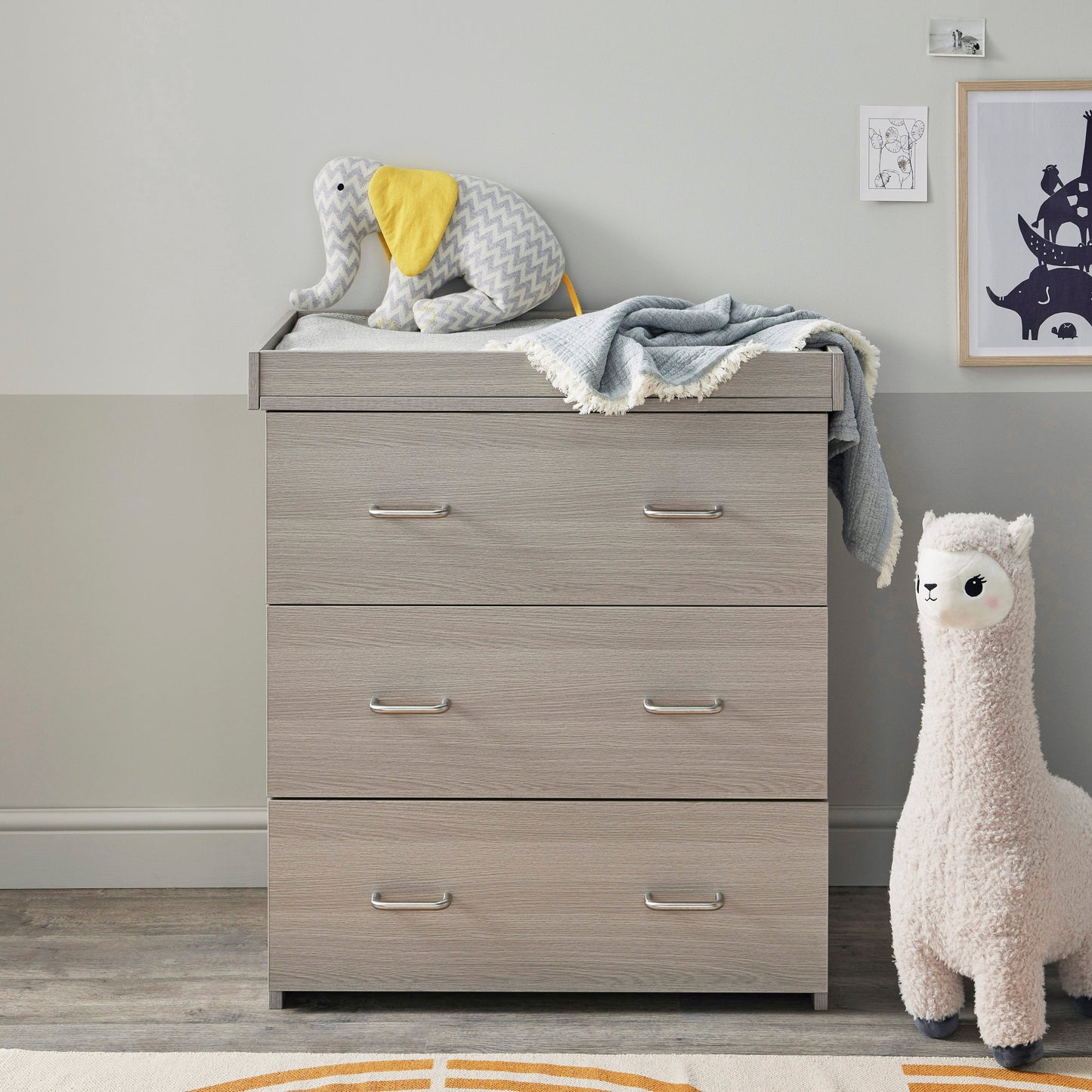 BABYMORE - Caro 3 Piece Nursery Furniture Set – Grey Wash