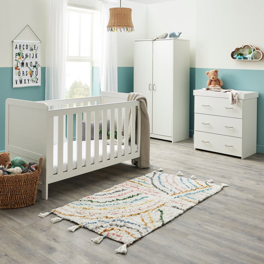 BABYMORE - Caro 3 Piece Nursery Furniture Set – White Wash