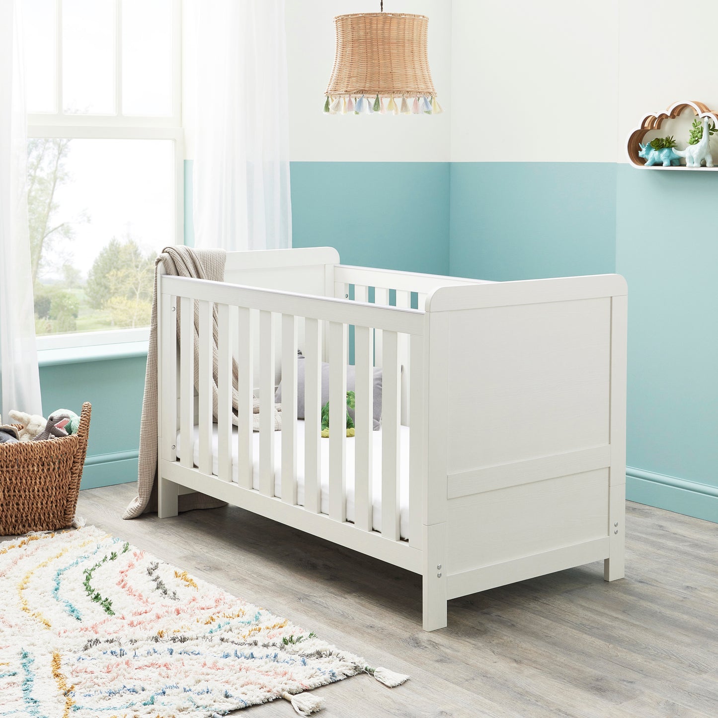 BABYMORE - Caro Cot Bed WHITE WASH