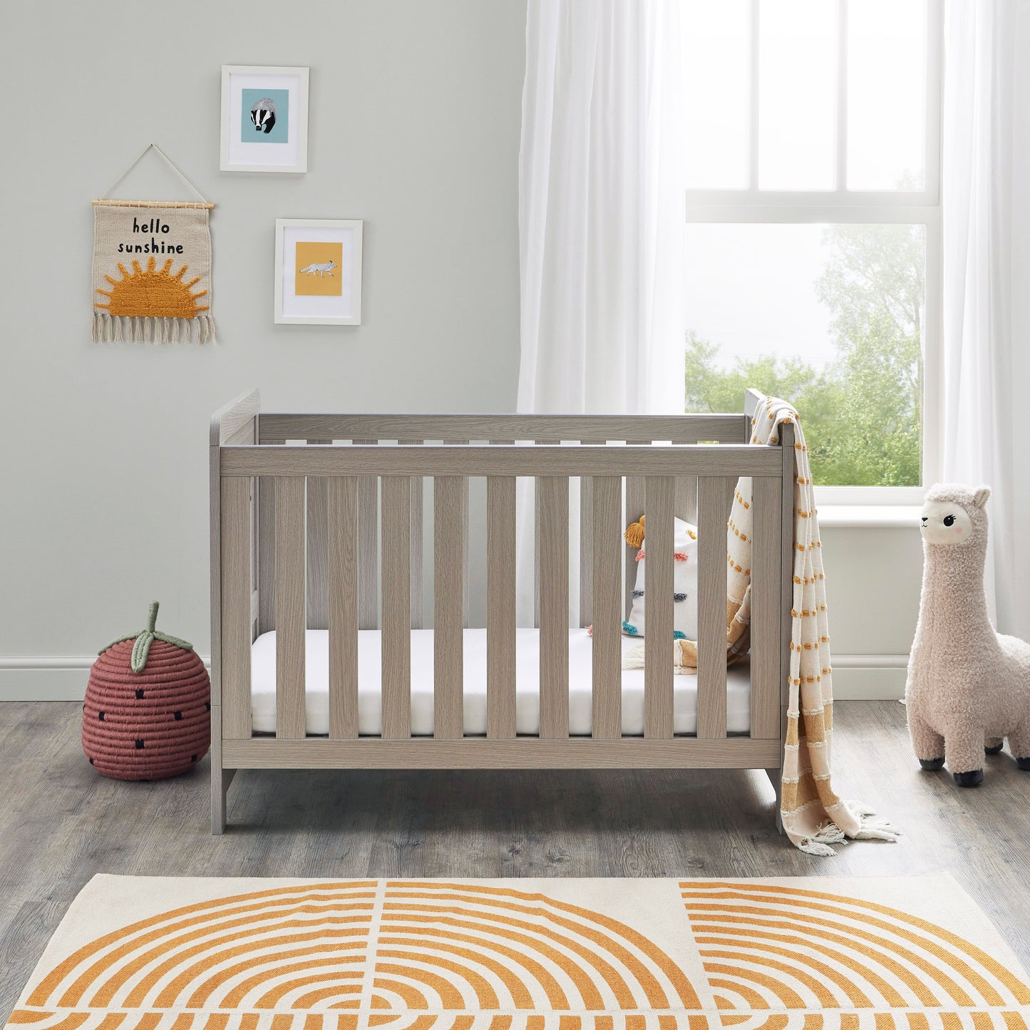 BABYMORE - Caro Mini 2 Piece Nursery Furniture Set – Grey Wash