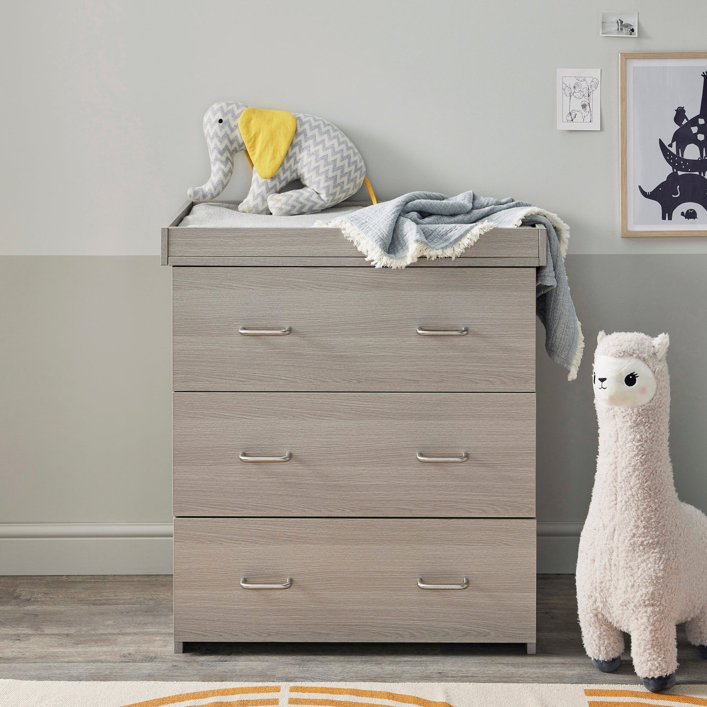 BABYMORE - Caro Mini 2 Piece Nursery Furniture Set – Grey Wash